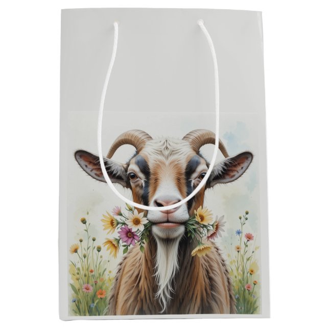 Gamla getter med blommor Roligt Novelty Animal Mön (Framsidan)