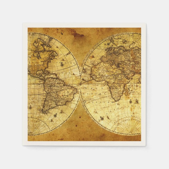 Gamla Golden World Map Pappersservett (Framsidan)