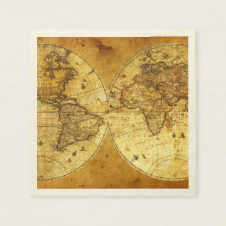 Gamla Golden World Map Pappersservett