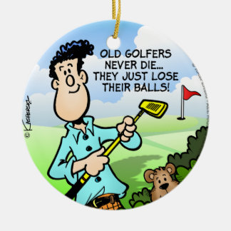 Gamla Golfer Julgransprydnad Keramik