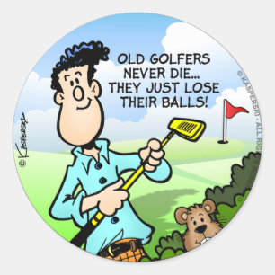Gamla Golfer Runt Klistermärke