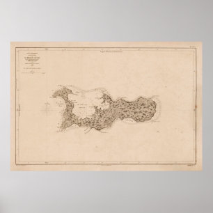 Gamla Grand Cayman Island Karta (1836) Poster