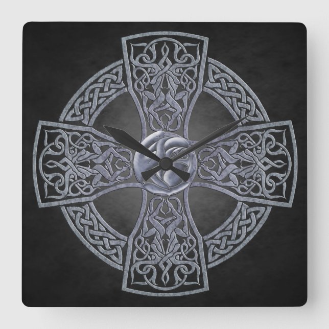 Gamla Granite Celtic Irish Clock Fyrkantig Klocka (Framsida)