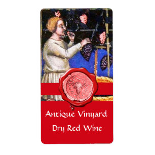 GAMLA GRAPE VINEYARD HARVEST RED VAX SEAL RIBBON FRAKTSEDEL