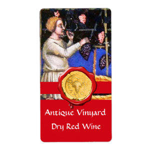 GAMLA GRAPE VINEYARD HARVEST RED VAX SEAL RIBBON FRAKTSEDEL