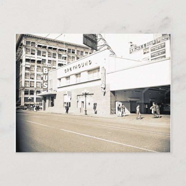 Gamla Greyhound Depot Vykort (Framsida)