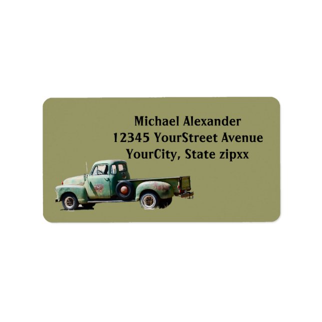 Gamla Grönten Lastbil Adressetikett (Framsidan)
