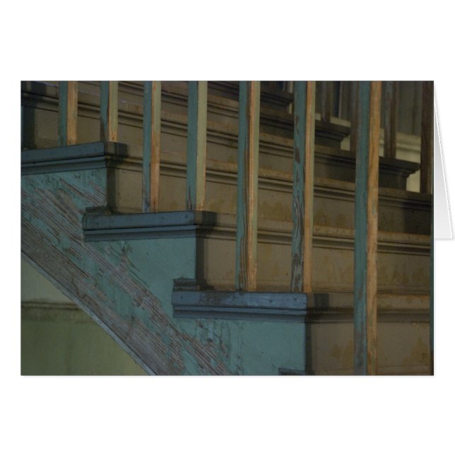 Gamla Grönten Wooden Trappor OBS Kort (Framsidan Horizontal)