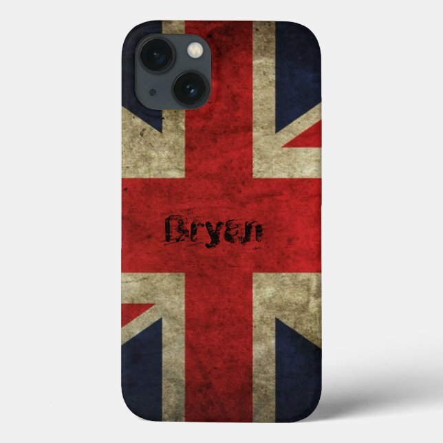 Gamla Grunge British Flagga iPhone 13 Fodral (Baksida)
