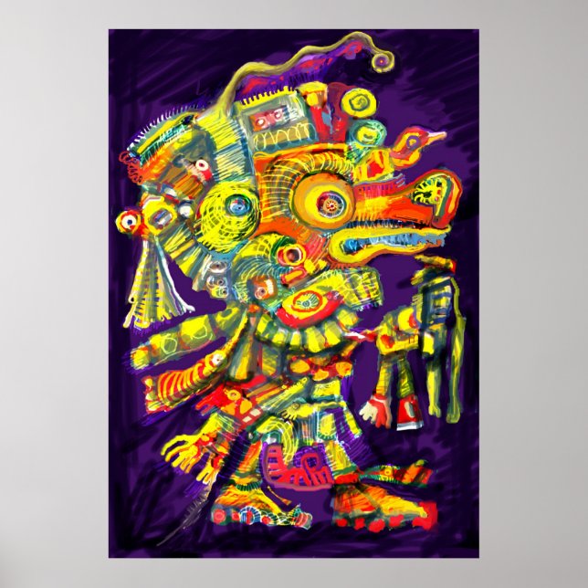 ***Gamla gudar II*** Albrunos digitala målning. Poster (Framsidan)