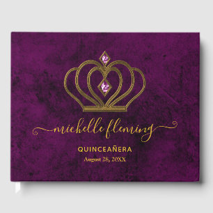 Gamla Guld Elegance Quinceañera Guest Bok