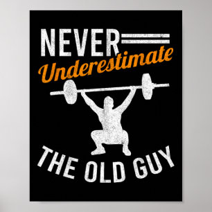 Gamla Guy Weightlift Grandpa Gym Grandfather Body Poster