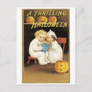Gamla Halloween, Boy & Girl Vykort