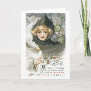 Gamla Halloween, flickor träffar Goblins Kort