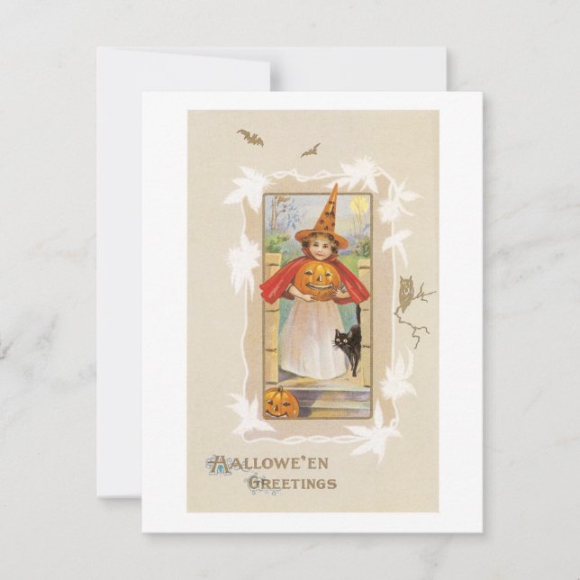 Gamla Halloween, Witch-flicka Inbjudningar (Framsida)
