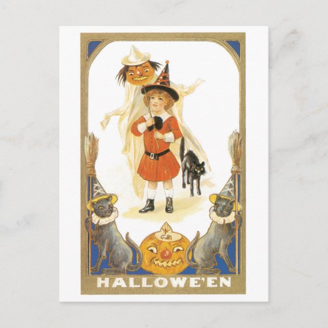 Gamla Halloween, Witch-flicka Vykort (Framsida)