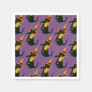 Gamla Halloween, Witch-katt spela Violin Pappersservett