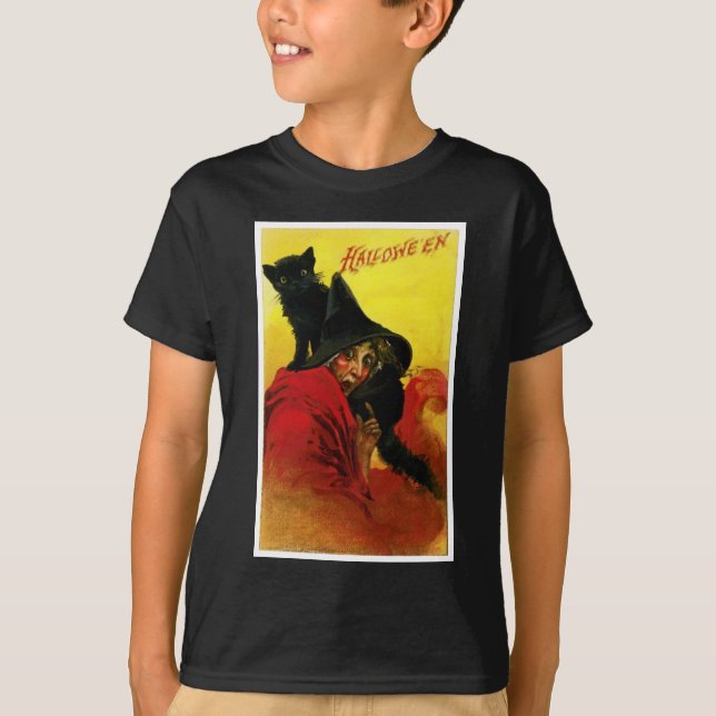 Gamla Halloween Witch Tee Shirt (Framsida)