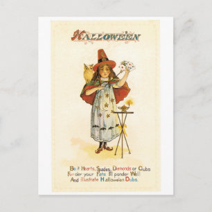 Gamla Halloween, Witch-tjejen med Uggla Vykort