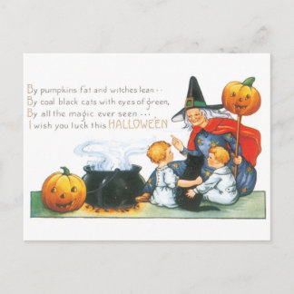 Gamla Halloween, Witch Vykort