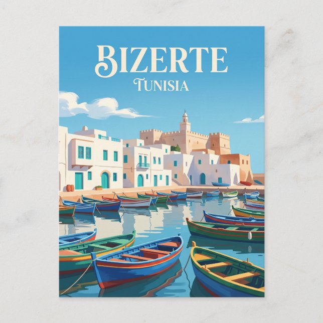 Gamla hamnen, Bizerte Tunisien Vykort (Framsida)
