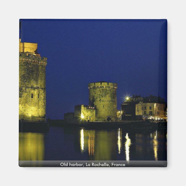 Gamla hamnen, La Rochelle, Frankrike Magnet (Framsidan)