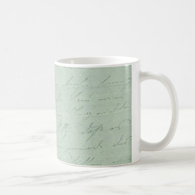 Gamla handskriftsskript i kärlek brev avfärdade an kaffemugg (Höger)