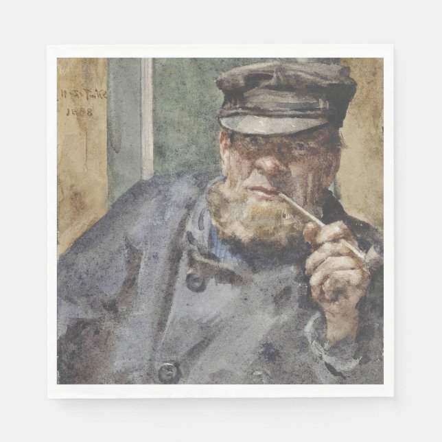 Gamla havet-Hund (av Henry Scott Tuke) Pappersservett (Framsidan)