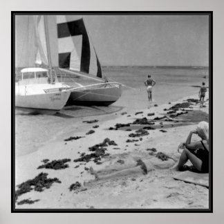 Gamla Hawaii-stranden Poster