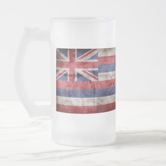 Gamla hawaiiska Flagga. Frostat Ölglas (Vänster)