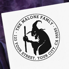 Gamla häxhalloween-returadress Rubber Frimärke Stämpel