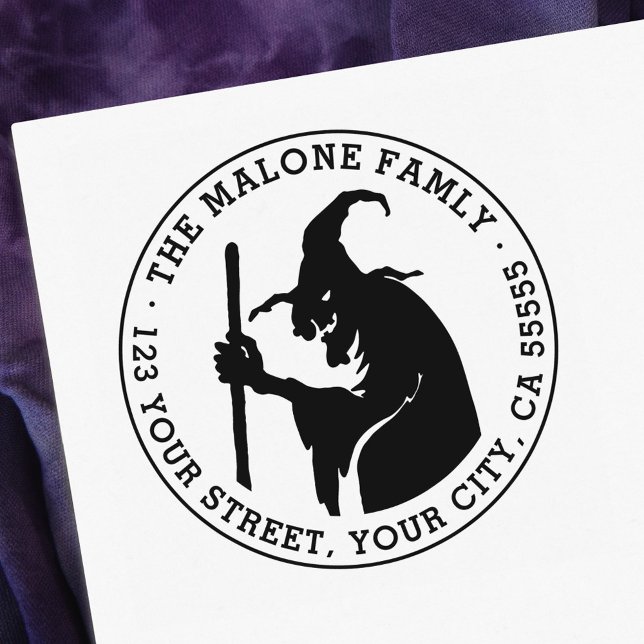 Gamla häxhalloween-returadress Rubber Frimärke Stämpel (Skapare uppladdad)