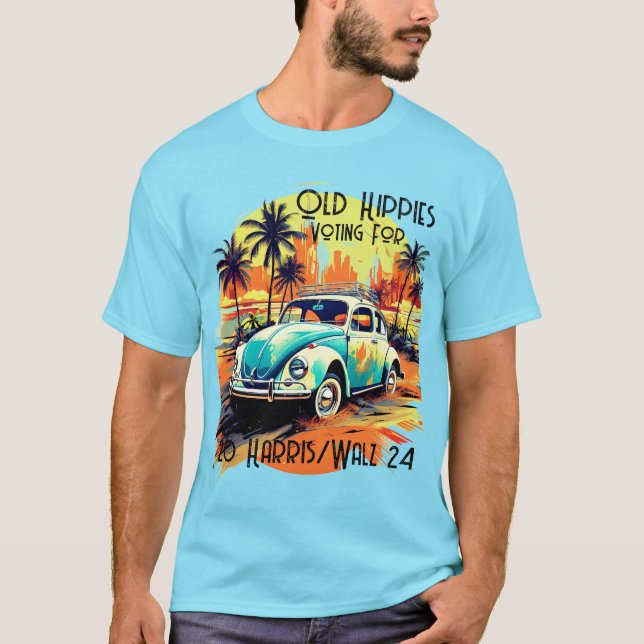 Gamla hippies för Harris/Walz T Shirt (Framsida)