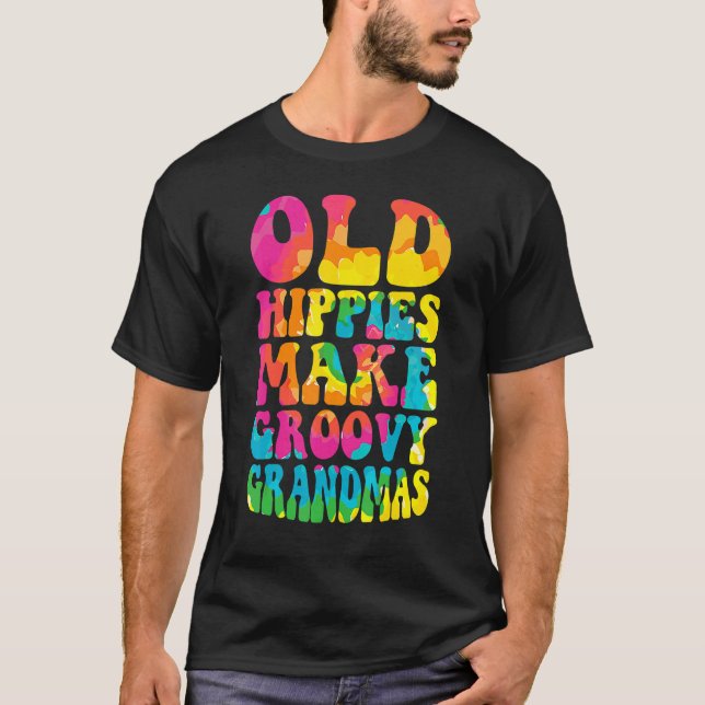 Gamla hippies gör Groovy Grandmas Best T Shirt (Framsida)