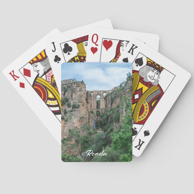 Gamla historiska bron i Ronda, Spanien Casinokort (Baksidan)