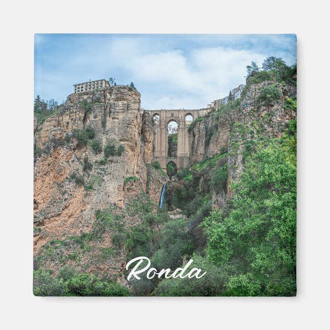 Gamla historiska bron i Ronda, Spanien Magnet (Framsidan)