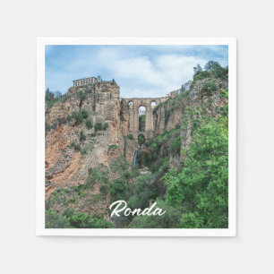Gamla historiska bron i Ronda, Spanien Pappersservett