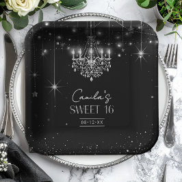 Gamla Hollywood B & W Chandelier Sweet 16 ID1108