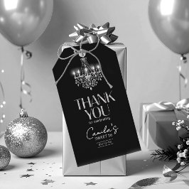 Gamla Hollywood B & W Chandelier Sweet 16 ID1108 Presentetikett