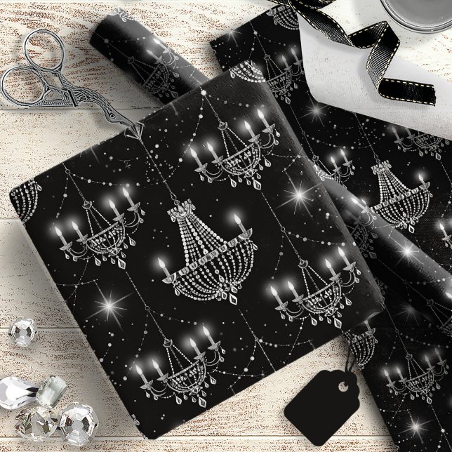 Gamla Hollywood B & W Chandeliers ID1108 Presentpapper (Skapare uppladdad)
