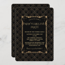 Gamla Hollywood Black Underbar Gatsby New Year Par Inbjudningar