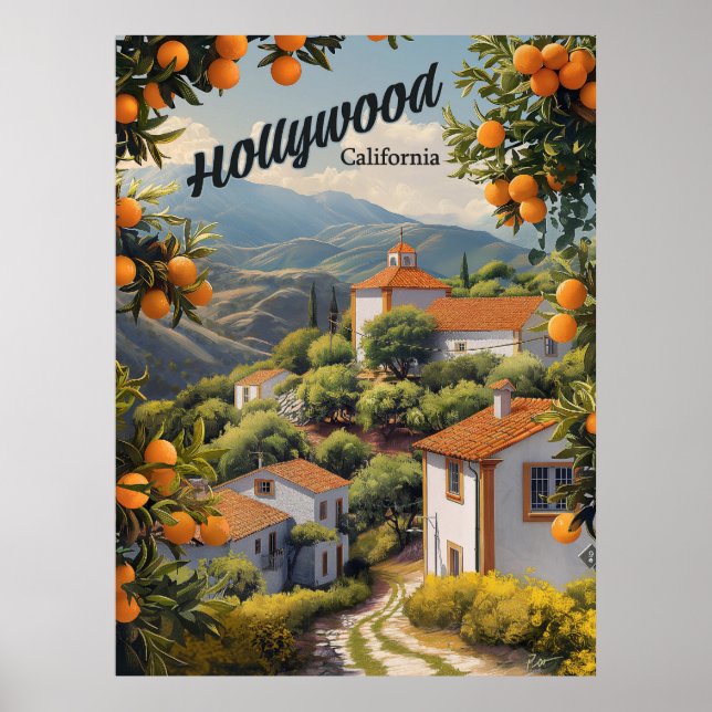 Gamla Hollywood California: Orange Groves Await Poster (Framsidan)