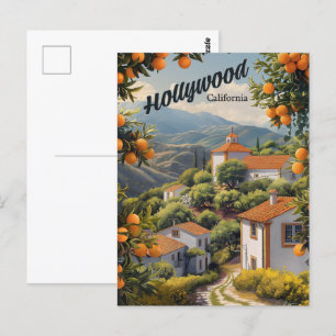 Gamla Hollywood California: Orange Groves Await Vykort