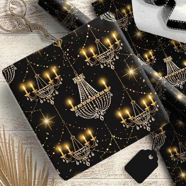 Gamla Hollywood Glam Chandeliers ID1108 Presentpapper (Skapare uppladdad)
