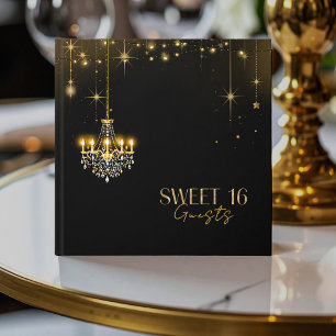 Gamla Hollywood Glam Chandeliers Sweet 16 ID1108 Gästböcker