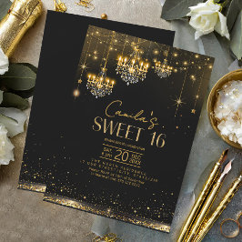 Gamla Hollywood Glam Chandeliers Sweet 16 ID1108 Inbjudningar