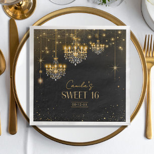 Gamla Hollywood Glam Chandeliers Sweet 16 ID1108 Pappersservett
