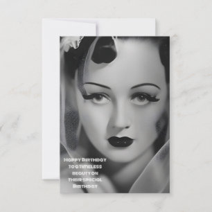 Gamla Hollywood Glamor Birthday Card Kort