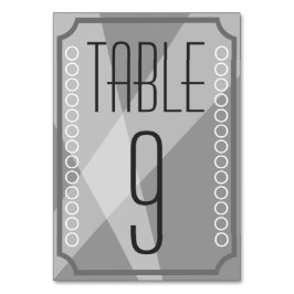 Gamla Hollywood Stil Bordsnummer-kort Bordsnummer