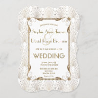 Gamla Hollywood Underbar Gatsby White Wedding bjud